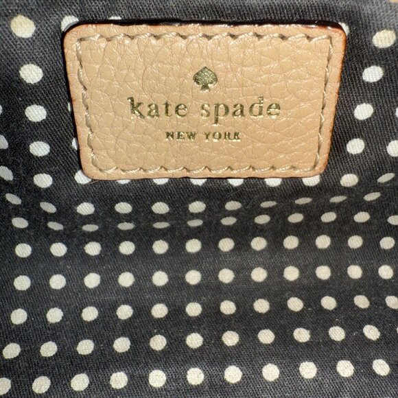 Kate Spade New York Pebbled Leather Crossbody Bag Taupe Beige Gold Hardware - Picture 8 of 11